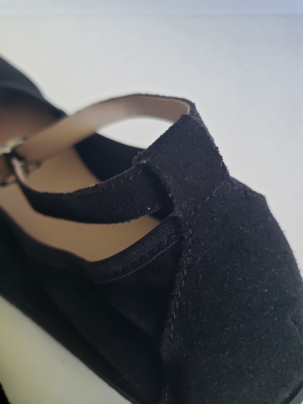 Black Suede Ballet Flats with Anke Strap - Barefoot / Minimalist Shoe Size 38 - Picture 6 of 9